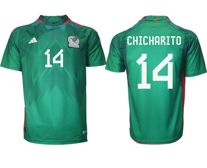 Men 2022 World Cup National Team Mexico home aaa version green 14 Soccer Jerseys